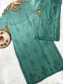 Chanderi Plazzo Combo in pastle shades - Chikankari official