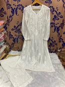 Chanderi Plazzo Combo Soft n silky - Chikankari official