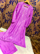 Chanderi Plazzo Combo Soft n silky - Chikankari official