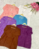 Chanderi short top light weight - Chikankari official