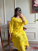 Chanderi silk Butter soft Embroidered 2pc set - Chikankari official