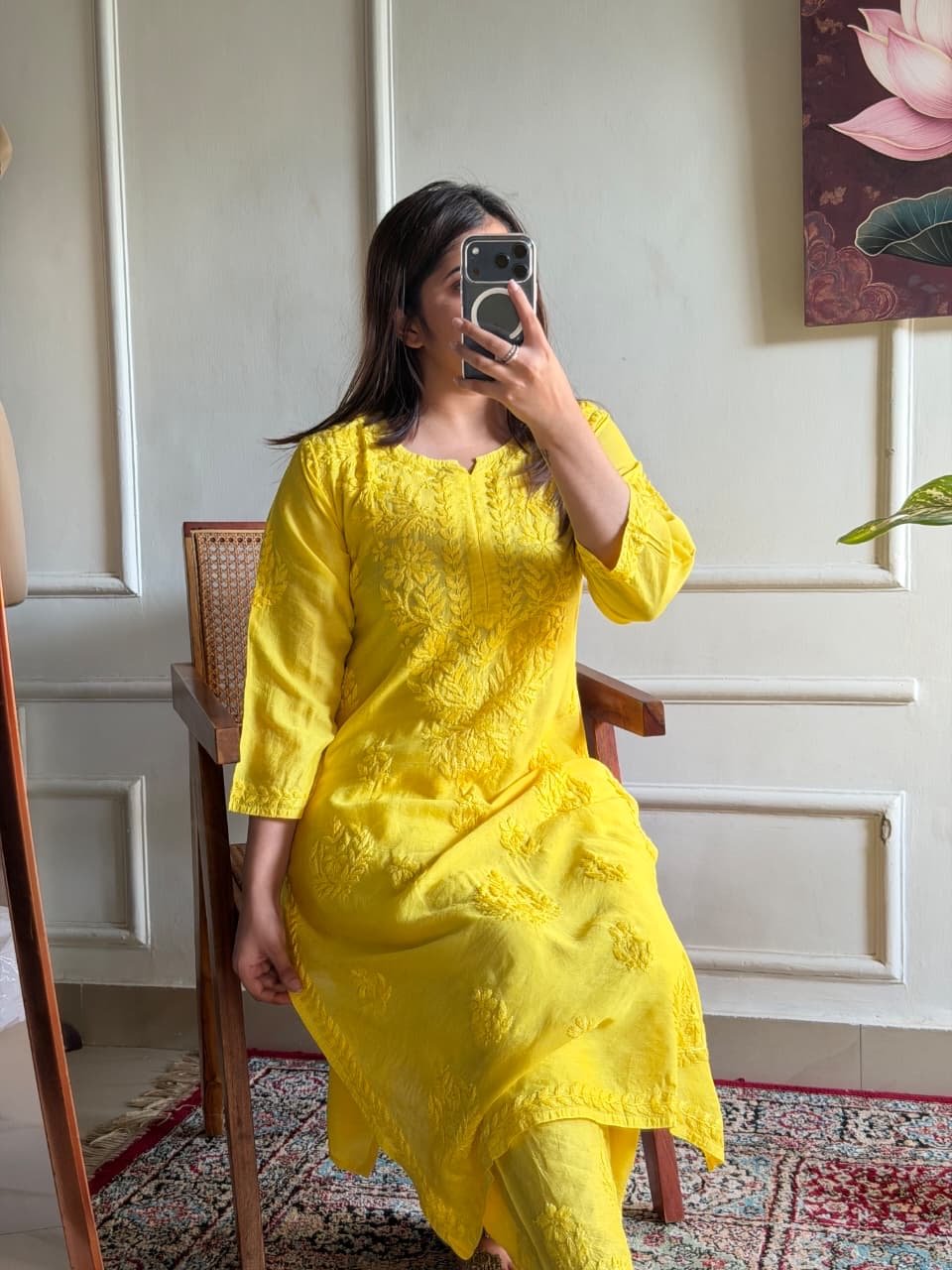 Chanderi silk Butter soft Embroidered 2pc set