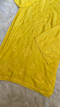Chanderi silk Butter soft Embroidered 2pc set - Chikankari official