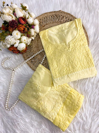 Chanderi Silk pastel Chikan combo - Chikankari official