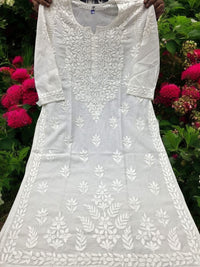 Chanderi Silk Soft Kurta and pant - Chikankari official