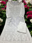 Chanderi Silk Soft Kurta and pant - Chikankari official