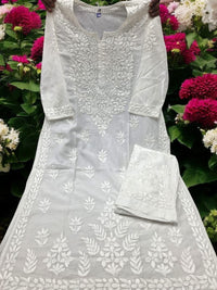 Chanderi Silk Soft Kurta and pant - Chikankari official