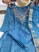 Chanderi Silk suit NEW ARRIVALS VALLEY - Chikankari official