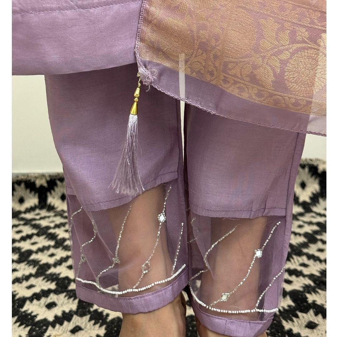 Chanderi Silk suit NEW ARRIVALS VALLEY - Chikankari official