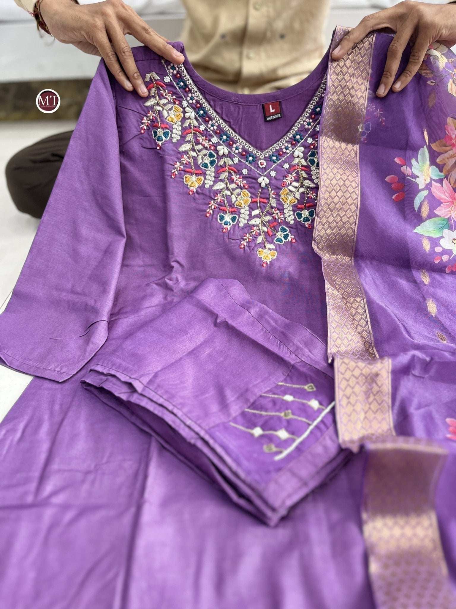Chanderi Silk suit NEW ARRIVALS VALLEY - Chikankari official