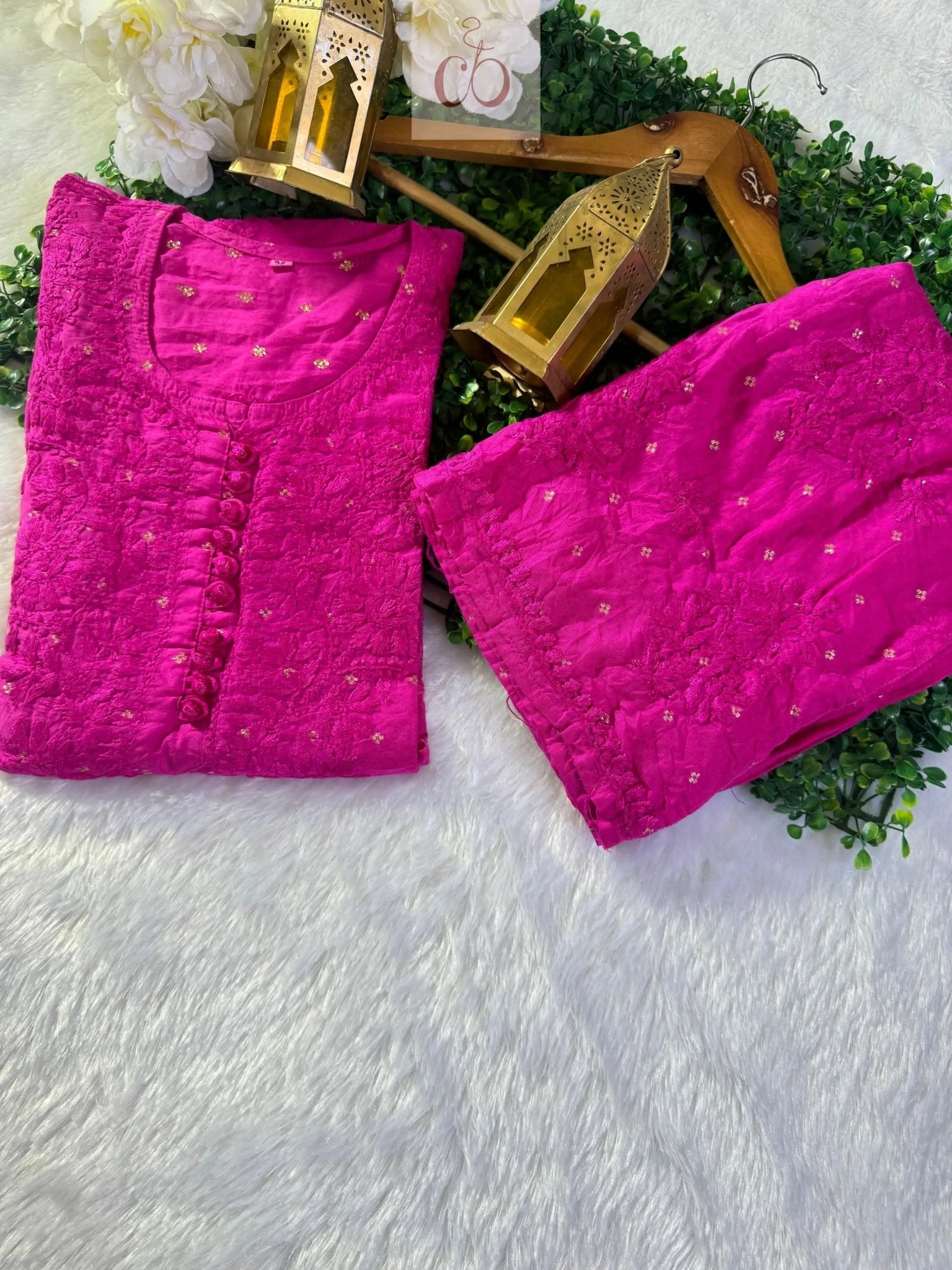Chanderi Teeki Set ( Deepa Special) - Chikankari official