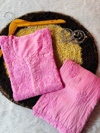Chanderi Tone to tone Combo - Chikankari official