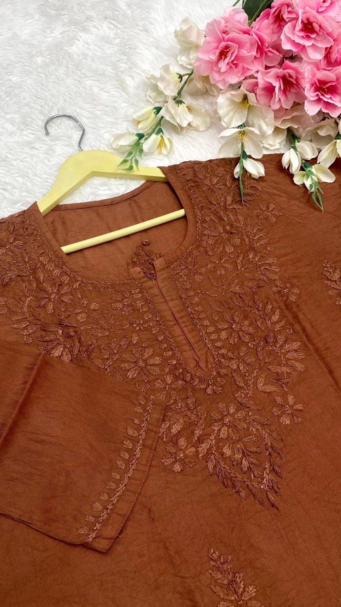 Chanderi Trendy Short Top for Summer - Chikankari official