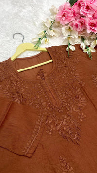 Chanderi Trendy Short Top for Summer - Chikankari official