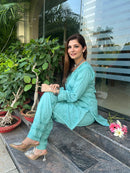 Charm Pure Mul Mul Crafted Set - Chikankari official