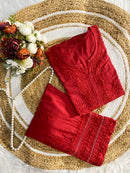 Charm Pure Mul Mul Crafted Set - Chikankari official