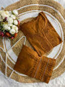 Charm Pure Mul Mul Crafted Set - Chikankari official