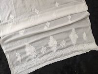 Chiffon dupatta with border boota And chandi pattern Along lace - Chikankari official