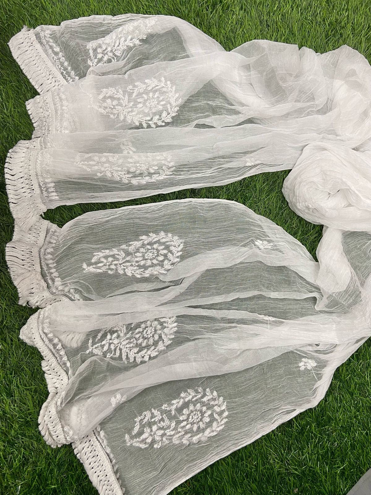 Chiffon Heavy Embroidery dupatta 2.25mtr - Chikankari official