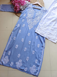 Chikan Rayon Gala Buti - Chikankari official