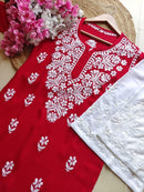 Chikan Rayon Gala Buti - Chikankari official