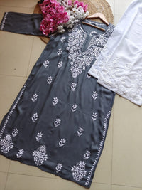 Chikan Rayon Gala Buti - Chikankari official
