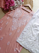 Chikan Rayon Gala Buti - Chikankari official