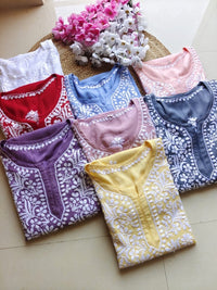 Chikan Rayon Gala Buti - Chikankari official