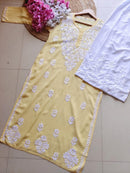 Chikan Rayon Gala Buti - Chikankari official