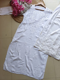 Chikan Rayon Gala Buti - Chikankari official