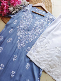 Chikan Rayon Gala Buti - Chikankari official