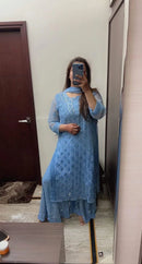 Chikankari 4pc Mirror work Set - Chikankari official