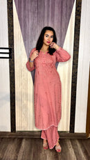 Chikankari Dobby cotton Plazzo set - Chikankari official