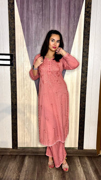 Chikankari Dobby cotton Plazzo set - Chikankari official