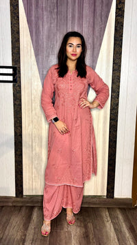 Chikankari Dobby cotton Plazzo set - Chikankari official