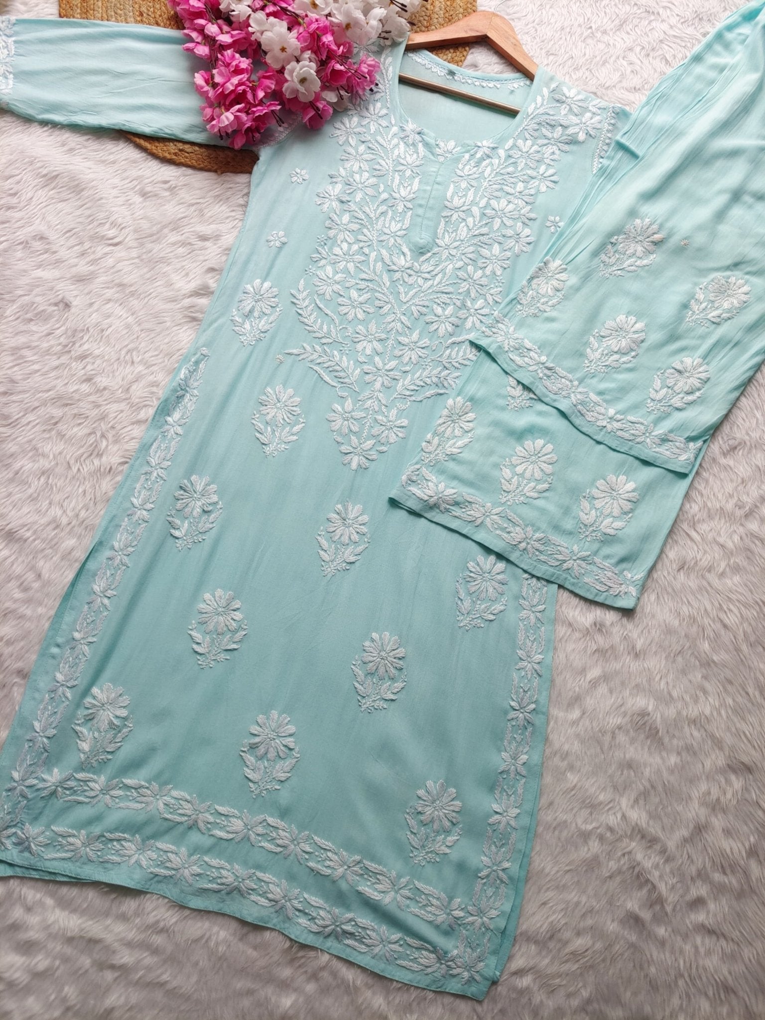 Chikankari Flower Embroidered sets - Chikankari official