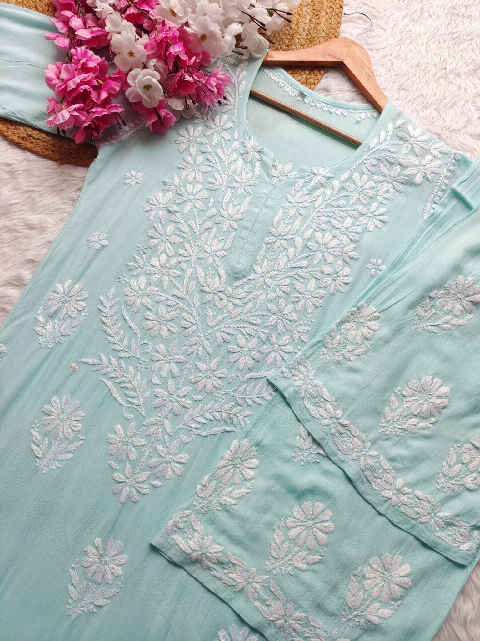 Chikankari Flower Embroidered sets - Chikankari official