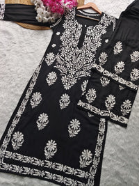 Chikankari Flower Embroidered sets - Chikankari official