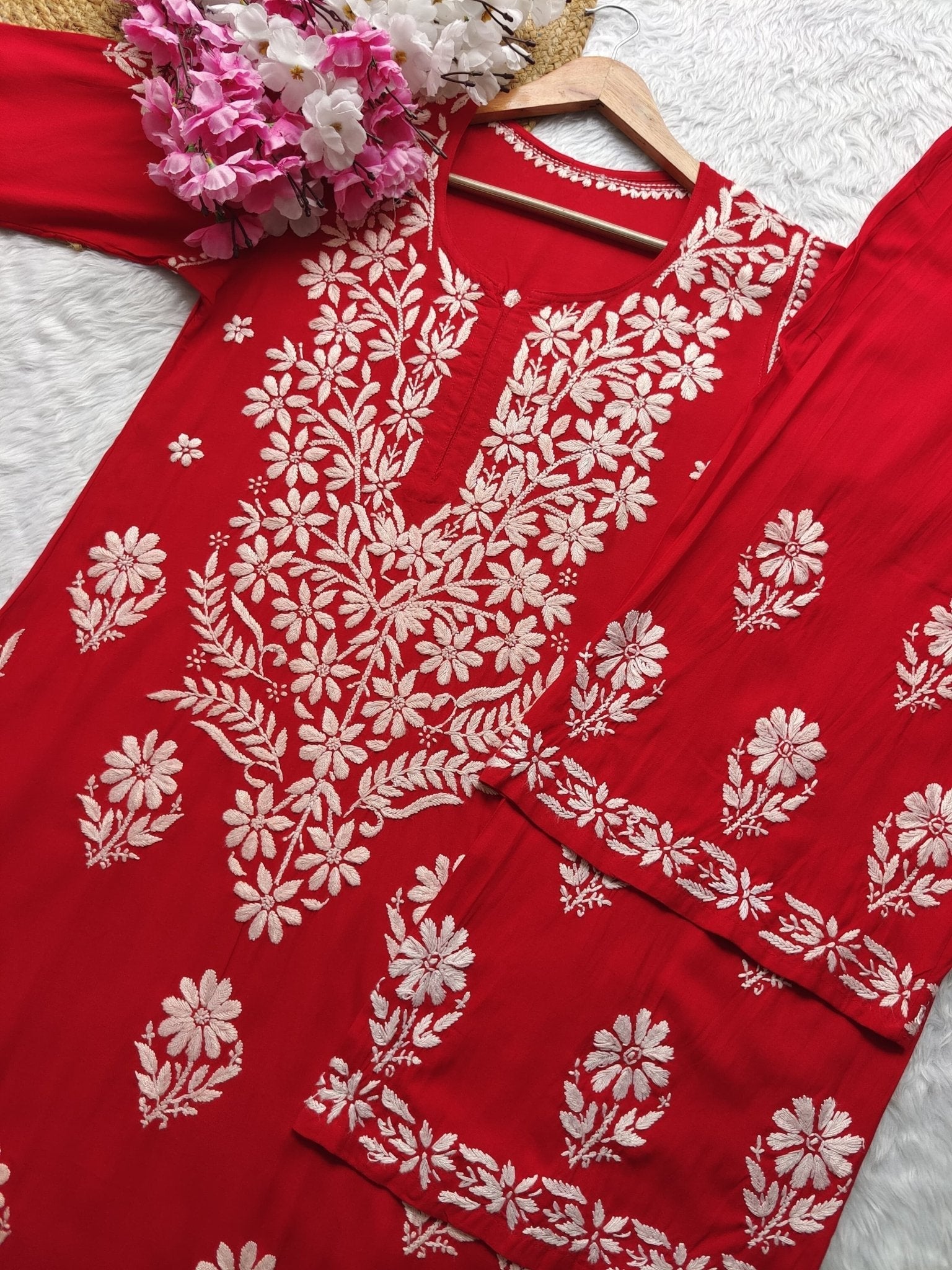 Chikankari Flower Embroidered sets - Chikankari official