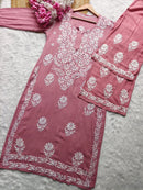 Chikankari Flower Embroidered sets - Chikankari official