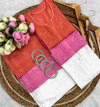 Chikankari Gala Buti Side bell handwork Combo - Chikankari official