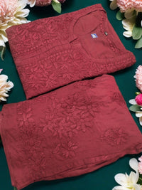 Chikankari Official 38 / red Your Wardrobe Essentials Chanderi Combo