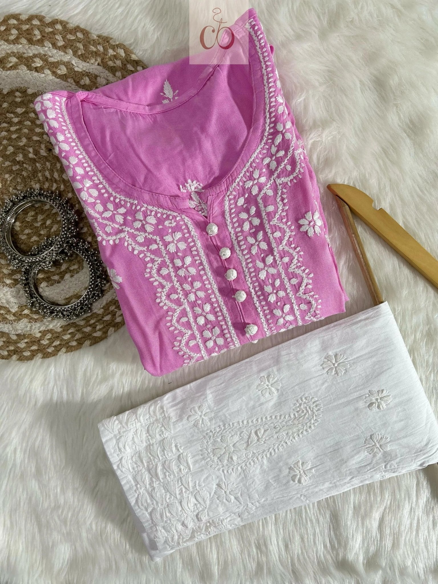 Chikankari Pocket Gown - Chikankari official