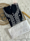 Chikankari Pocket Gown - Chikankari official