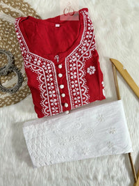 Chikankari Pocket Gown - Chikankari official