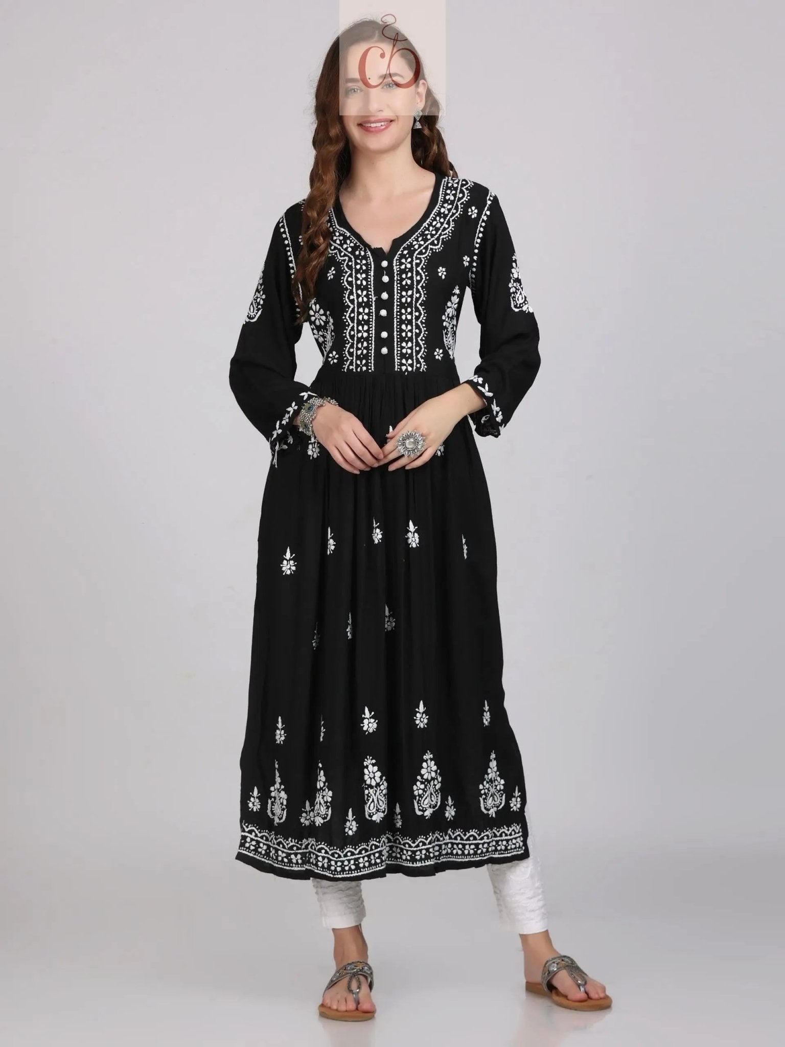 Chikankari Pocket Gown