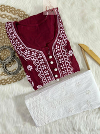 Chikankari Pocket Gown - Chikankari official