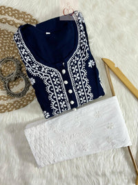 Chikankari Pocket Gown - Chikankari official