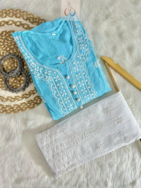 Chikankari Pocket Gown - Chikankari official