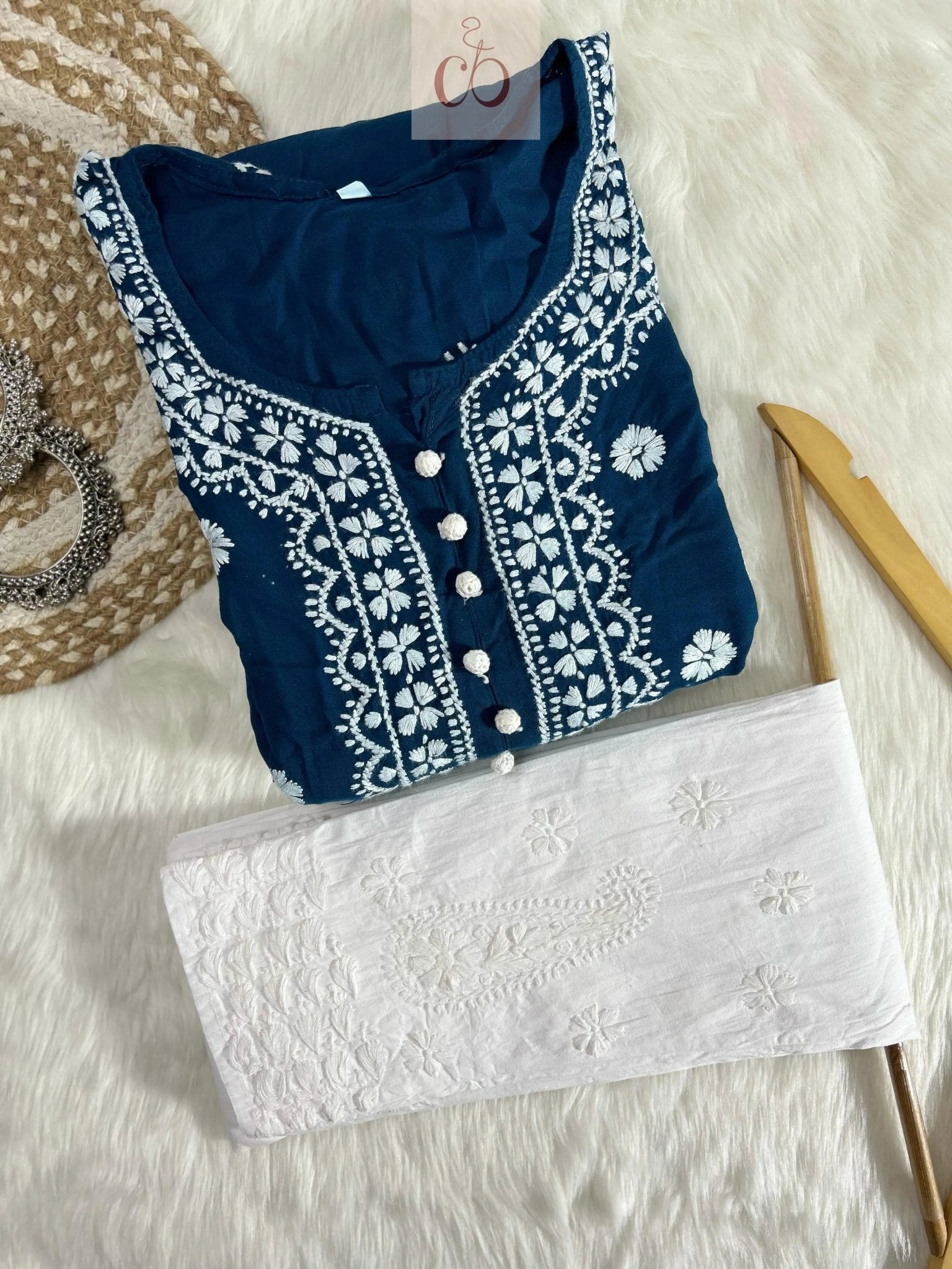 Chikankari Pocket Gown - Chikankari official